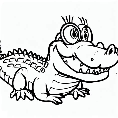 Very Funny Alligator coloring page - Download, Print or Color Online for Free