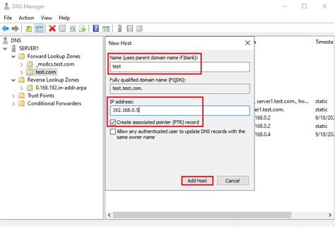 Create Dns A And Ptr Record On Windows Server 2022