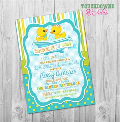 Gender Reveal Ideas Gender Reveal Invitation Waddle It Be Rubber Duck