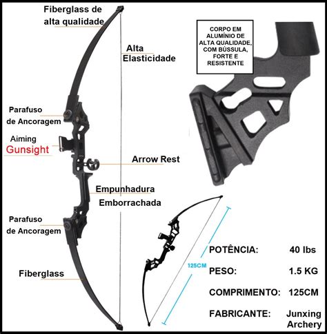 Arco E Flecha 40 Lbs Profissional Aluminio Longbow Recurvo R 589 90