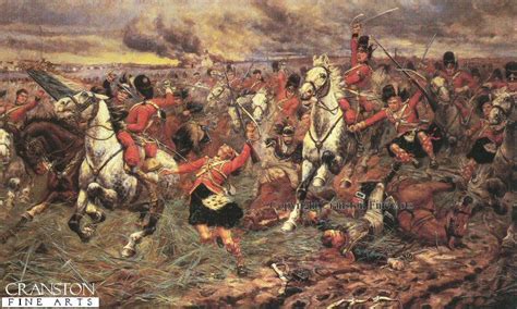 Charge Of The Scots Greys At Waterloo Painting At