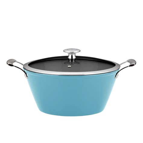 Mario Batali Light Enameled Cast Iron Round Casserole By Dansk 3 Quart Turquoise Cast Iron