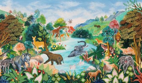 Jungle Scene Painting at PaintingValley.com | Explore collection of ...