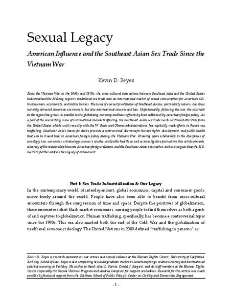 Pdf Sexual Legacy American Influence And The Southeast Asian Sex Trade Since The Vietnam War