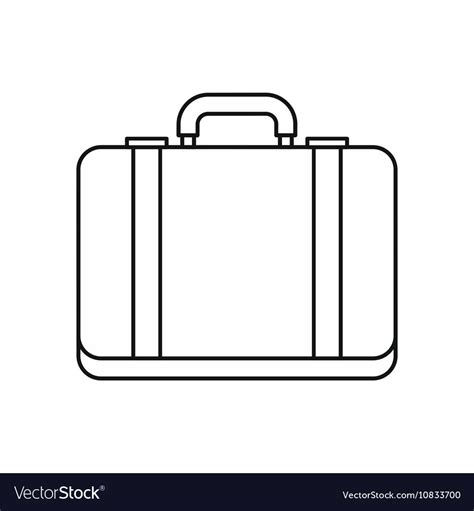 Suitcase Icon In Outline Style Royalty Free Vector Image