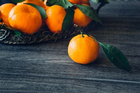 Premium Photo Ripe Mandarin Fruit On Old Rustic Table