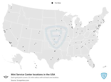 Number of Mini Service Center locations in the USA in 2024 | ScrapeHero