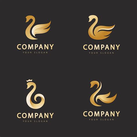 Golden Swan Abstract Logo Vector Template 2861072 Vector Art At Vecteezy