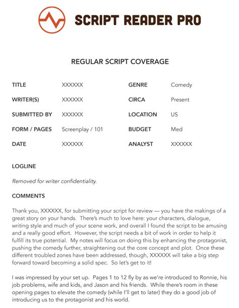 Script Coverage Example How To Learn What Readers Are Looking For