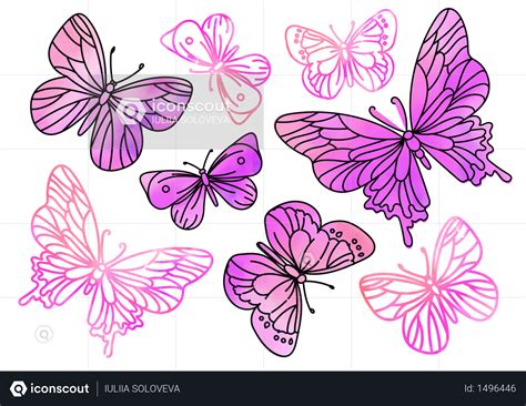 Best Pink Butterflies Watercolor Summer Illustration Download In Png