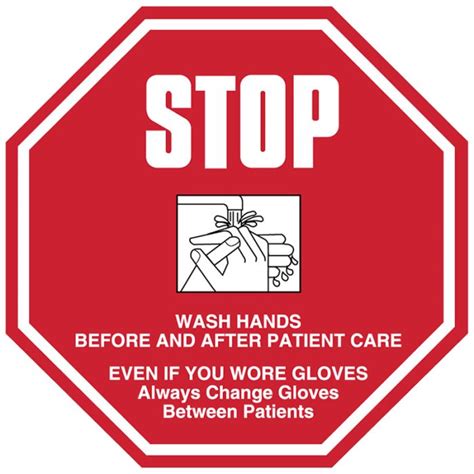 Red Stop Sign Label For Infection Control Procedures United Ad Label