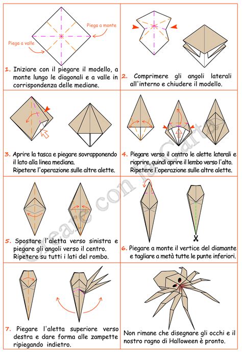 Ragno Origami Per La Notte Di Halloween Tutorial Origami Istruzioni