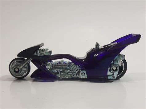 2001 Hot Wheels First Editions Fright Bike Motorcycle Clear Purple Die