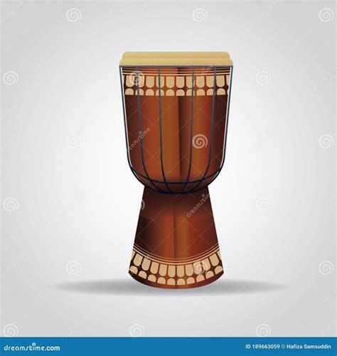 Djembe Or African Goblet Drum Musical Percussion Instrument Colored