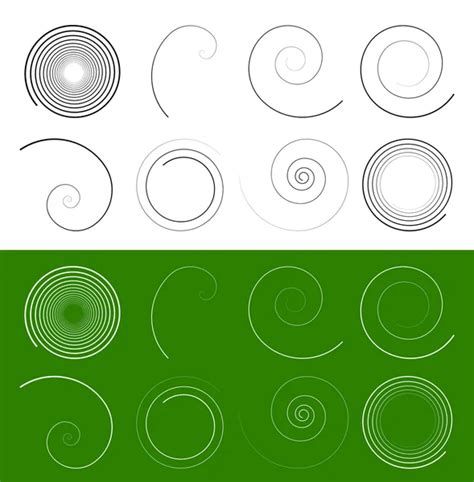 Spiral Swirl Shapes Elements Stock Vector Vectorguy