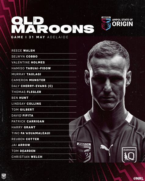 Nrl 2023 State Of Origin Team Lists Maroons Team List Team News