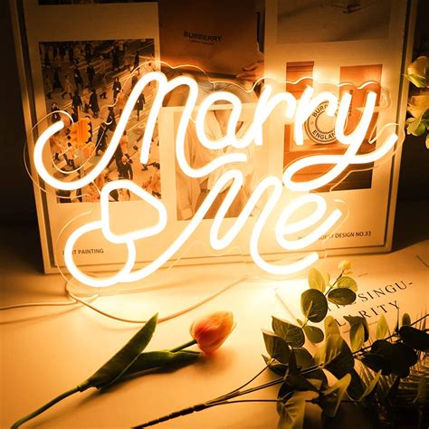 Marry Me Neon Sign Warm White Led Neon Light Usb Operated Acrylic