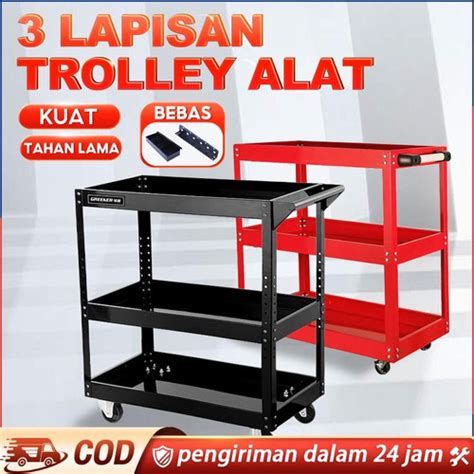 Jual Reaim Troli Bengkel Rak Susun Trolly Keranjang Troli Alat