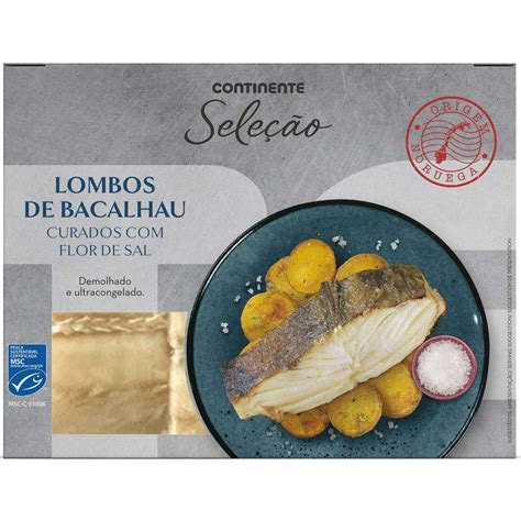 Lombos De Bacalhau Msc Curados Flor De Sal Congelado Continente