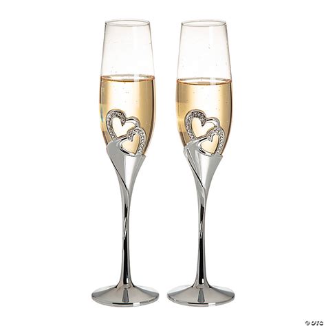 Personalized Premium Stacked Heart Wedding Toasting Glass Champagne