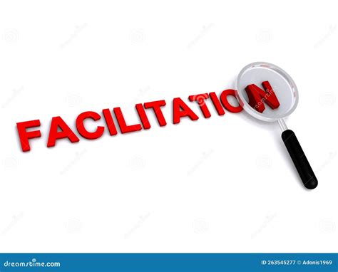 Facilitation With Magnifying Glass On White Stock Illustration