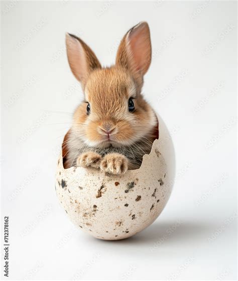 Cute Easter Card Picture Of A Baby Bunny Hatching And Crawling Out Of