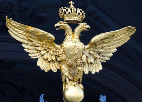 Double Headed Eagle Of The Winter Palace St Petersburg Editorial