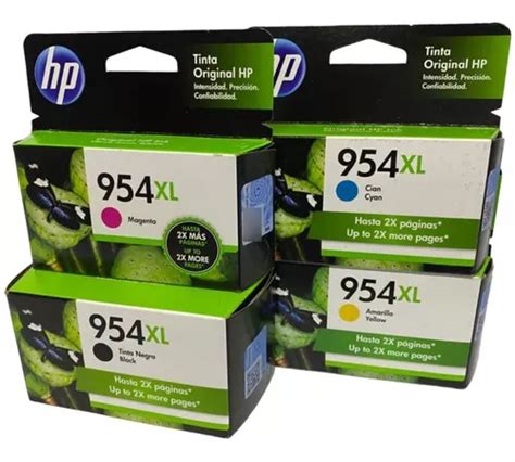 Pack Kit 4 Cartuchos Hp 954xl Bk Y Colores Facturado En Venta En