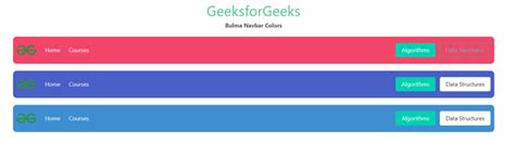 Bulma Navbar Colors Geeksforgeeks