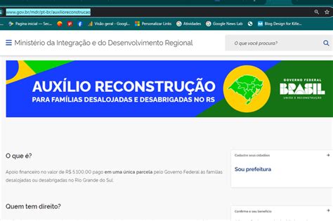 Governo Lan A Site Para Cadastrar Fam Lias Para Receber Parcela Nica