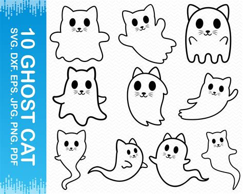 Ghost Cat Svg Halloween Svg Ghost Svg Boo Svg Halloween Cat Etsy