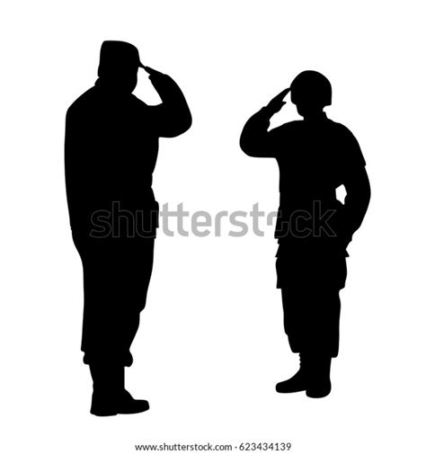 Commander Soldier Salute Each Other Stock Vector (Royalty Free ...