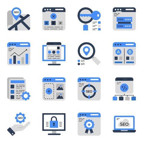 Premium Vector Pack Of Web And Seo Flat Icons