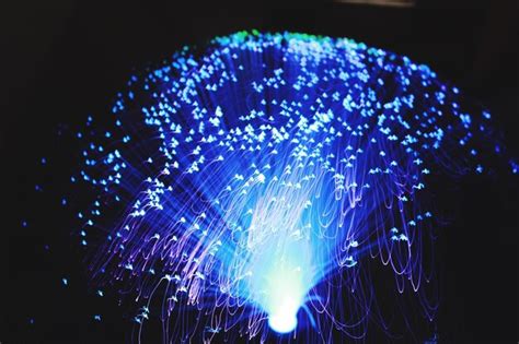 Premium Photo Illuminated Fiber Optic Against Black Background