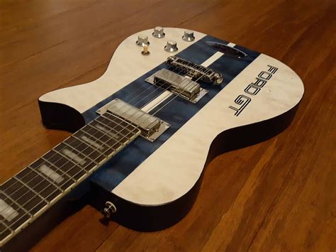 Ford Gt Custom Car Themed Guitar Centennial White Ford Gt Custom