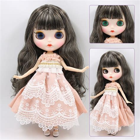 Angela Premium Custom Neo Blythe Doll With Multi Color Hair White Skin And Matte Pouty Face