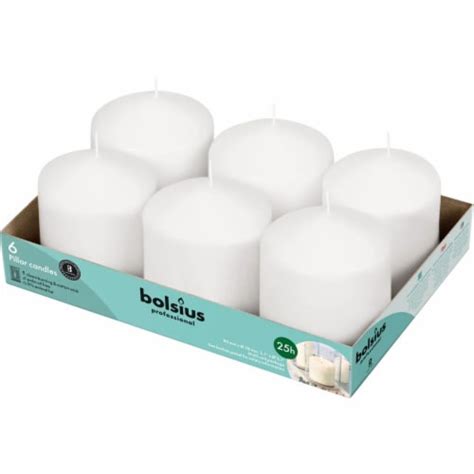 Bolsius Unscented White Pillar Candles Wedding Candle Set Of 6 3in X