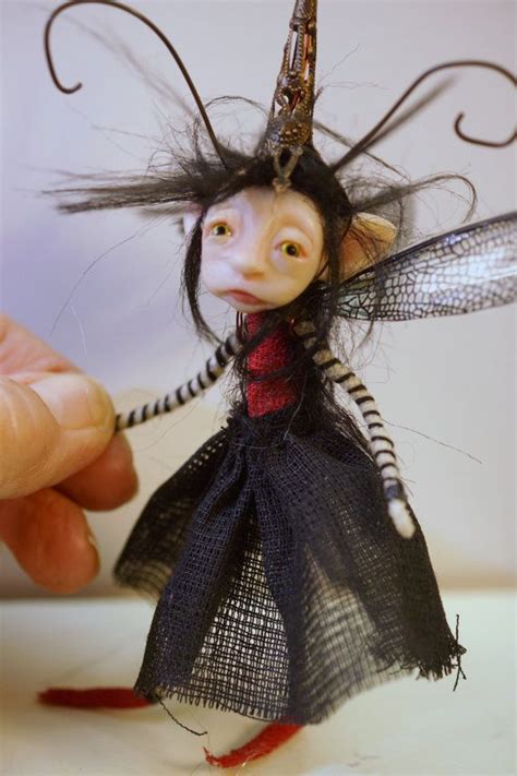 Ooak Poseable Bug Pixie Fairy Elf Polymer Clay Art Doll By