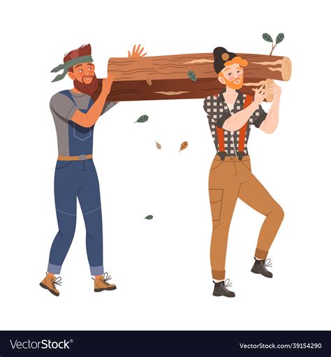 Bearded Woodman Or Lumberman In Checkered Shirt Vector Image