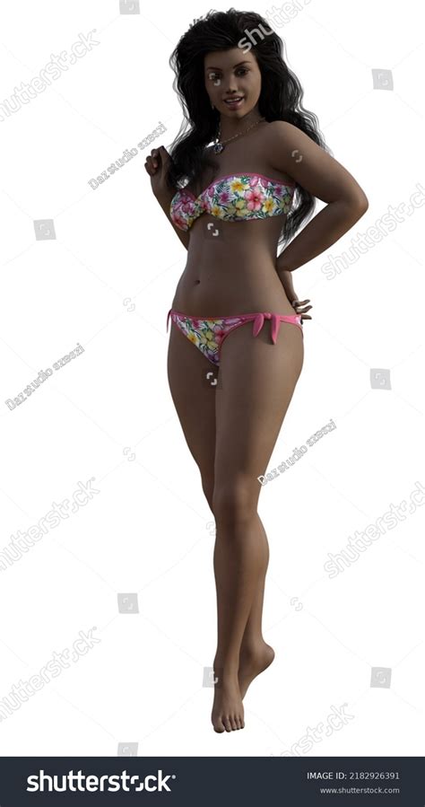 Sexy Pretty Women Bikini 3d Illustration Stock Illustration 2182926391 Shutterstock