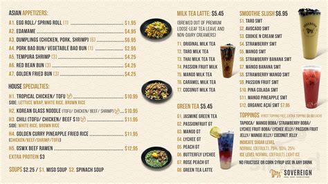 Sovereign Poke Boba Asian Kitchen Menu In Boca Raton Florida Usa