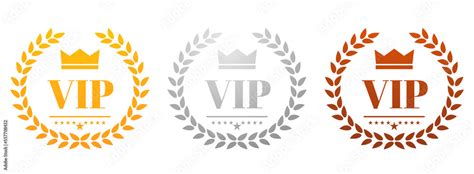 Set of VIP badges gold, silver and bronze color badges PNG illustration ...