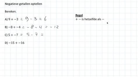 Negatieve Getallen Optellen Havo Vwo Vwo Youtube