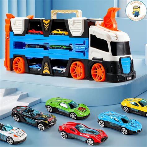 Mua Đồ Chơi Xe Container Vận Chuyển Cao Cấp Hotwheels Biến Hình Thành Đường Đua Ô Tô Siêu Cấp