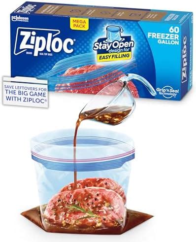 Amazon Ziploc Quart Food Storage Freezer Bags New Stay Open