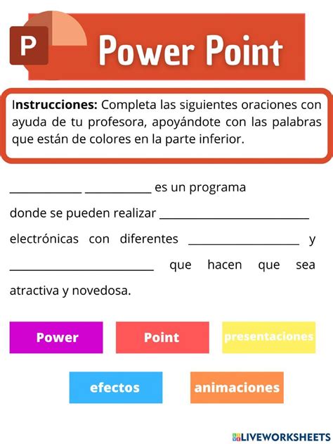 Ejercicio online de Power Point para 4º Puedes hacer los ejercicios