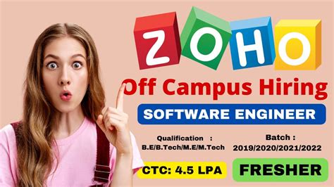 Zoho Off Campus Hiring Fresher For Software Developer Ctc