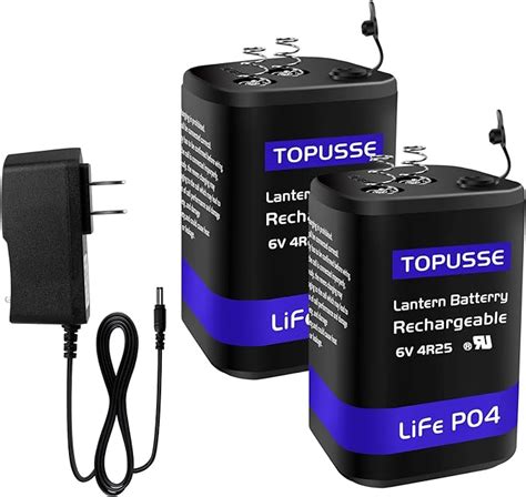 Rechargeable 6 Volt 45ah Lifepo4 Lantern Battery With Charger 1500