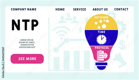 Vector Website Design Template Ntp Network Time Protocol Acronym