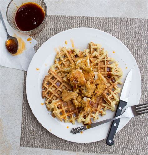 Baked Chicken Or Cauliflower And Rosemary Cornbread Waffles With Spiced